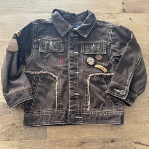 Souris Mini Kids' Brown Denim Jacket Patch Details artsy
Size 2 years